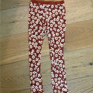 Little Sleepies Rust Floral Pajama Bottoms with White Flowers